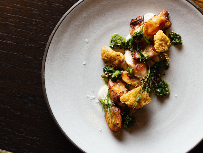 Smoked Octopus at the terrace and outdoor gardens 